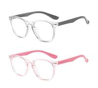 MUNSKT Occhiali Luce Blu per I Bambini, 2 Pezzi Blue Light Glasses, Occhiali Luce Blu Trasparenti, Anti Mal Di Testa Occhi Occhiali Di Sforzo