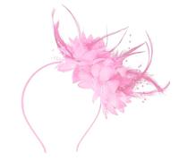 MUNSKT Pizzo e piume abbinate a fasce floreali artificiali, un copricapo da donna in stile anni '20, adatto come accessorio per feste, balli, matrimoni e tea party.