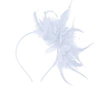 MUNSKT Pizzo e piume abbinate a fasce floreali artificiali, un copricapo da donna in stile anni '20, adatto come accessorio per feste, balli, matrimoni e tea party.