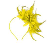 MUNSKT Pizzo e piume abbinate a fasce floreali artificiali, un copricapo da donna in stile anni '20, adatto come accessorio per feste, balli, matrimoni e tea party.