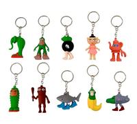 MUNSKT Set di 10 Portachiavi - Giocattolo Tung Tung Tung Sahur in 3D, Figurine Animali Brainrot Uniche, Giocattoli Brainrot italiani da Collezione, Animali 3D colorati per Decorazioni e Regali