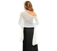 MUNSKT Stole Donna Scarves Summer Thin Scarf Pashmina Festive Stole for Evening Dress or Wedding Dress, bianco, Taglia unica