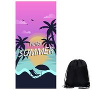 MUNSKT Telo mare in microfibra, extra large, senza sabbia, ad asciugatura rapida, per adulti, leggero, per nuoto, piscina, yoga, con borsa per il trasporto, 4 fantasie, palme, fenicottero, bikini