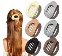 MUNTE 6 Pezzi Pinza Capelli Donna, Pinze Ovali per Capelli in Plastica | Fermaglio Piatto da Donna con 18 Denti,Ci Sono Sei Colori, Adatto per L'uso Quotidiano, Sport, Intrattenimento