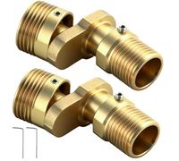 MUNTE Ottone S connettore eccentrico 1/2 su 3/4, 2 adattatori per rubinetto doccia, girevole a 360°, connettore S per rubinetti da parete, per cucina, bagno, aree pubbliche