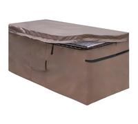 MunteLock Copertura Impermeabile per Baule da Giardino, Telo di Protezione per Contenitore da Esterno con Foro di Ventilazione e Coperchio con Cerniera, 420D Oxford Marrone (130 x 71 x 67 cm)