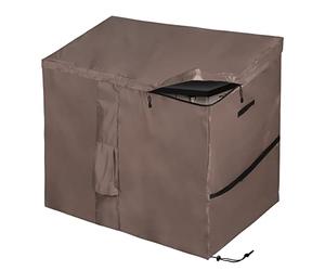 MunteLock Copertura impermeabile per capanno da giardino, coperture per scatole portaoggetti da esterno con apertura rapida in pendenza superiore compatibile con la serie Store It Out, marrone Oxford