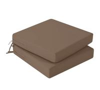 munufe Set di 2 federe impermeabili per esterni, in tinta unita, di ricambio, con cerniera, lavabili in rattan (marrone chiaro, 50 x 50 x 8 cm)