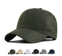 Munula Cappello da baseball oversize XXL, cappelli per testa grande da uomo, cappello per papà, regolabile 60-68 cm, Verde militare, XXL/3XL