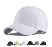 Munula Cappello da Baseball Oversize XXL, Cappelli per Testa Grande da Uomo, Cappello per papà, Regolabile 60-68 cm, Bianco, XXL/3XL