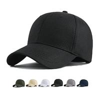 Munula Cappello da Baseball Oversize XXL, Cappelli per Testa Grande da Uomo, Cappello per papà, Regolabile 60-68 cm, Nero, XXL/3XL