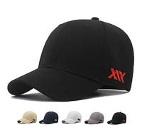 MUNULA Oversize Baseball cap XXL Grande Testa Cappelli per Uomo Grande Ricamo Cappelli papà Cappello Regolabile 23.6"-26", Nero, XXL/3XL