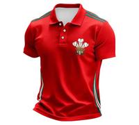 Munweiyu Welsh - Polo sportiva da uomo, a maniche corte, 01 rosso., M