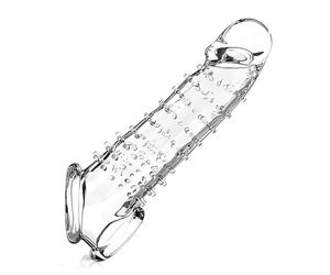 MUNZE 1 Pezzo Guaina Fallica Trasparente Spessa, Cilindro Riutilizzabile Per Estensione E Allungamento, Sleeve Stimolante Lunghezza 22Cm Per Miglioramento Erezione