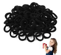 MUNZE 100 Pezzi Elastici Capelli Bambina Neri Piccoli - Mini Legami Elastico Per Coda Di Cavallo Neonati Ragazze Donne