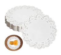 MUNZE Centrino, 150 Pezzi In Pizzo 11.5Cm (4.5") Rotondo Per Torte, Matrimoni, Compleanni E Decorazioni Tavola (Bianco)
