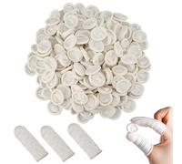MUNZE Ditali In Silicone Per Dita, 200 Pezzi Copridita Anti-Statici, Per Lavoro Elettronico O Protezione Medicazioni, Dimensioni 6.5Cm X 2Cm, Colore Bianco