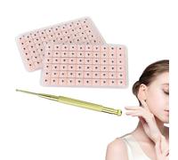 MUNZE Ear Seeds 600 Pezzi + 1 Sonda A Molla Rame Semi Agopuntura Auricolare Carta Rosa E Rame Dimensioni Standard Kit Digitopressione