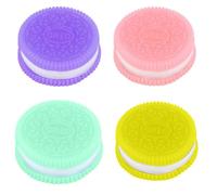 MUNZE Giochi Da Schiacciare Antistress, 4 Pezzi Giallo Blu Rosa Viola, Dimensioni 3.8Cm Lungo 1Cm Alto