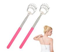 MUNZE Grattaschiena, 2 Pezzi Telescopico 21-45Cm Con Manico Rosa Idee Regalo Per Uomo E Donna