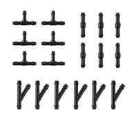 MUNZE Liquido Lavavetri Auto, 18 Pezzi Neri Connettori Tubi 29Mm, 6 A Y 6 A T 6 Diritti, Universale
