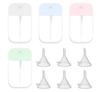 MUNZE Porta Profumo Da Viaggio, 4 Atomizzatori + 10 Imbuti, Colori Bianco Azzurro Rosa Verde, 45Ml Per Oli E Liquidi Cosmetici