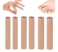 MUNZE Protezione Dita Piedi, 6 Pezzi Tubolari In Silicone Copridita, Lunghezza 10Cm, Larghezza 1.5, 2 E 2.5Cm, Colore Carne