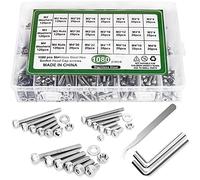 MUOIVG 1080Pcs M2 M3 M4 Viti a Brugola in Acciaio Inox Esagonale Testa a Bussola Viti Dadi Rondelle Assortimento Kit,con scatola portaoggetti, Chiave esagonale,Filettatura macchina