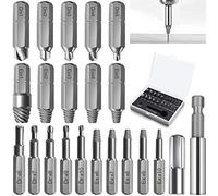 MUOIVG 22Pcs Estrattore di Viti Danneggiate,Estrattore Punte Guida Set con Porta Punte di Prolunga & Adattatore per Presa,rimuove facilmente le viti spogliate e rotte.