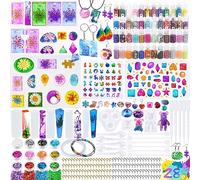 MUOIVG 289 PCS Stampo in Resina,Stampi in Resina Epossidica con 60 Paillettes di Colore,Stampi Silicon Gioielli,Kit di Stampo in Silicone, per la Creazione di Gioielli,Pendenti per Collane,Fai da Te