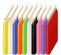 MUOIVG Candele 100 Colori Assortiti Antigoccia, Coniche per Banchetti, Carillon, Magia, Congregazione, Rituali, Decorazione per Feste (10 Colori) 4 Pollici di Altezza