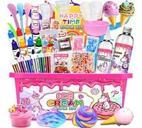 MUOIVG Kit Completo Fluffy Slime per Ragazze Unicorn, Fare Slime di Gelato, Burro, Nuvola e Schiuma. Regalo per Bambina DIY, Fai da Te