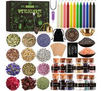 MUOIVG Oggetti Kit Forniture per Stregoneria, per la Preghiera, Bottiglia dei Desideri di Cristallo, Fiori secchi, Materiali Medicinali,Incantesimi, Magia, wicca accessori, Kit per streghe
