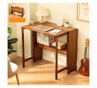 MUOLVSQ Scrivania pieghevole in bambù, scrivania moderna della metà del secolo, scrivania per computer per casa e ufficio con ripiano portaoggetti, scrivania per casa e ufficio per piccoli spazi