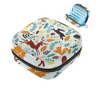 MUOOUM Bella Mountain Green Valley Poppy - Borsa per assorbenti mestruali, portatile, con cerniera, per ragazze e donne, Colore 6, 4.7x6.6x6.6 in/12x17x17 cm