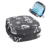 MUOOUM Borsa per assorbenti igienici con fiori dorati con farfalle Borsa portatile per donne adolescenti ragazze mestruali Cup Pouch Nursing Pad Holder, Colore 6, 4.7x6.6x6.6 in/12x17x17 cm