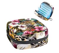 MUOOUM Borsa per assorbenti igienici con fiori dorati con farfalle Borsa portatile per donne adolescenti ragazze mestruali Cup Pouch Nursing Pad Holder, Colore 8, 4.7x6.6x6.6 in/12x17x17 cm