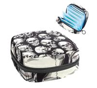 MUOOUM Borsa per assorbenti igienici, tasca per coppetta mestruale con cavalluccio marino blu e mappa, portatile, per donne e ragazze, Colore 10, 4.7x6.6x6.6 in/12x17x17 cm