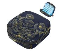 MUOOUM Borsa per assorbenti mestruali con fiori di papavero dorato che cresce borsa per assorbenti mestruali, portatile, con cerniera, per ragazze e donne
