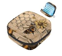 MUOOUM Borsa per assorbenti mestruali con foglie verdi e uccelli, portatile, con cerniera, per adolescenti, ragazze, donne e donne, Colore 7, 4.7x6.6x6.6 in/12x17x17 cm