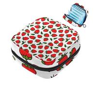MUOOUM Borsa per assorbenti mestruali con motivo ciliegia, portatile, con cerniera, per adolescenti, ragazze, donne e donne, Colore 4, 4.7x6.6x6.6 in/12x17x17 cm