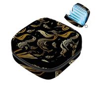 MUOOUM Borsa per assorbenti mestruali con motivo floreale grigio con cerniera, per adolescenti, ragazze, donne, donne, Colore 5, 4.7x6.6x6.6 in/12x17x17 cm