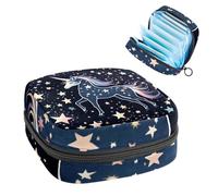 MUOOUM Borsa per assorbenti mestruali con note musicali e stelle blu, borsa portatile per coppette mestruali, con cerniera, per adolescenti, ragazze, donne e donne, Colore 4, 4.7x6.6x6.6 in/12x17x17