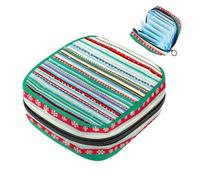 MUOOUM Borsa per assorbenti mestruali con palline colorate natalizie, borsa portatile per coppette mestruali, con cerniera, per adolescenti, ragazze, donne e donne, Colore 8, 4.7x6.6x6.6 in/12x17x17
