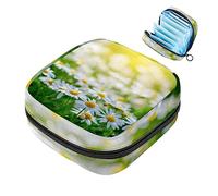 MUOOUM Borsa portaoggetti per assorbenti igienici, con margherita al sole, borsa per coppette mestruali, portatile, per donne e ragazze