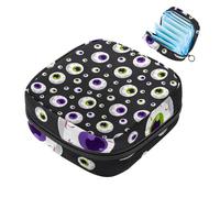 MUOOUM Borsa portaoggetti per assorbenti igienici, motivo con bulbi oculari di Halloween, borsa per coppetta mestruale, portatile, per donne e ragazze