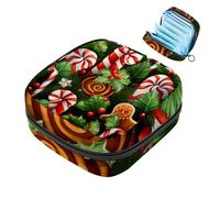 MUOOUM Sacchetto di immagazzinaggio del tovagliolo sanitario del modello di Buon Natale Borsa mestruale per le donne adolescenti ragazze mestruale Cup Pouch Nursing Pad Holder, Colore 7, 1 count (Pack