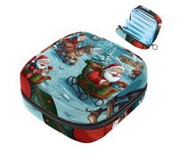 MUOOUM Sacchetto di immagazzinaggio del tovagliolo sanitario del modello di omino di pan di zenzero di Natale borsa portatile per le donne adolescenti ragazze mestruale Cup Pouch Nursing Pad Holder,