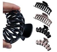 Muorruo 4er-Pack mollette per capelli in silicone flessibile per donne, fermagli per capelli antiscivolo e pieghevoli, mollette morbide e adattabili per capelli fini e spessi, grandi (Nero + Caffè)