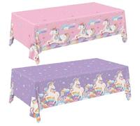 Muorruo Set di Accessori per Feste a Tema Unicorno da 2 Pezzi, Decorazioni per Compleanni di unicorni, tovaglie a Tema Unicorno per Feste di Compleanno di Bambini e Ragazze, tovaglie 54 x 108